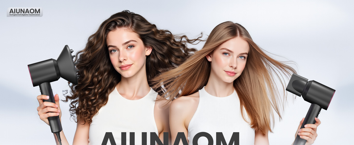 Професійний фен для волосся з високошвидкісним двигуном 160 000 об/хв, іонізацією (500 млн іонів), магнітною насадкою, 3 режими швидкості та 4 рівні температури, для дому, салонів та тварин