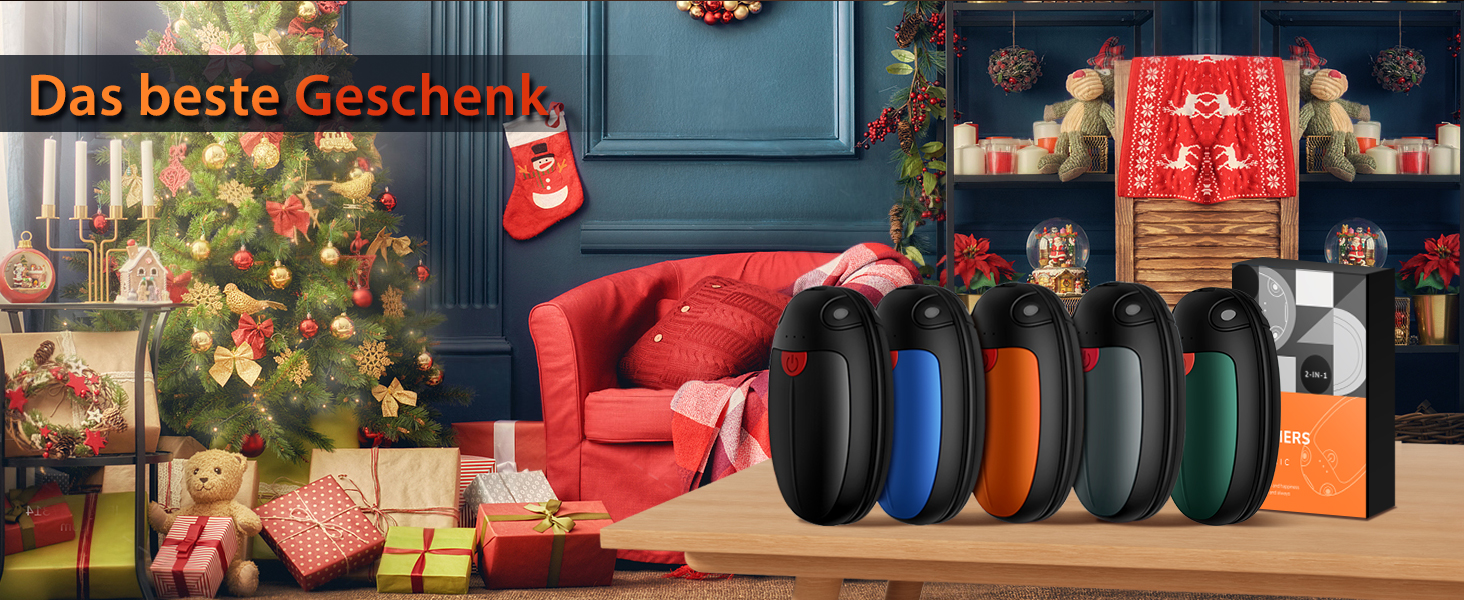 Електричні грілки для рук VTHW, набір 2 шт. - 20 годин тепла, USB, 3 температурні режими, для спорту та Raynaud's, помаранчевий