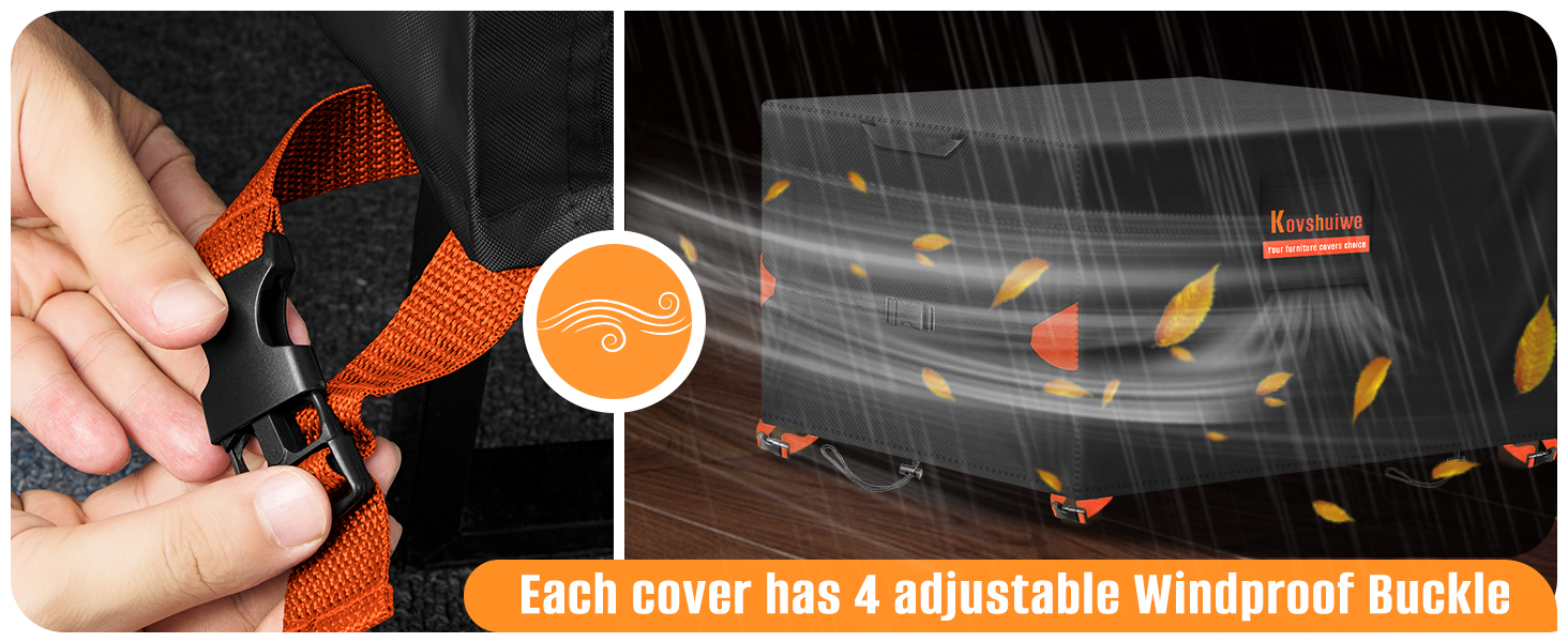 Чохол для садово-патіо меблів Kovshuiwe, вологостійкий, захист від сонця та вітру, 420D, 140x90x74 см