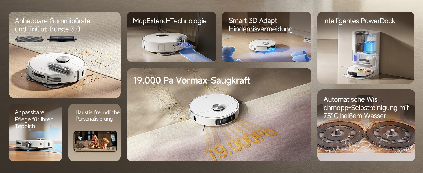 Робот-пилосос Dreame L10s Ultra Gen 2 з функцією миття, технологія RoboSwing™, потужність 10000 Pa, режим для тварин, автоматична станція, глибоке очищення килимів