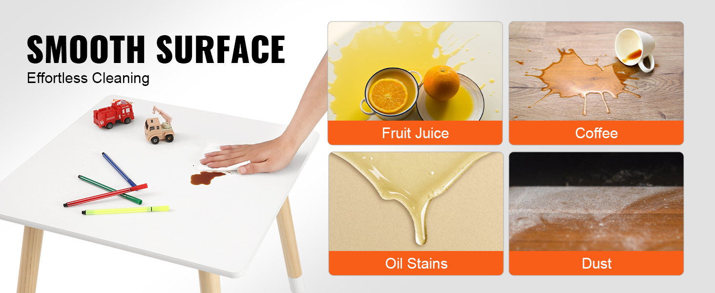 Дитячий комплект меблів VEVOR: стіл та 2 стільці для дітей. Комплект меблів для дитячої кімнати з сосни, білий. Міцні дитячі меблі для ігор та навчання.