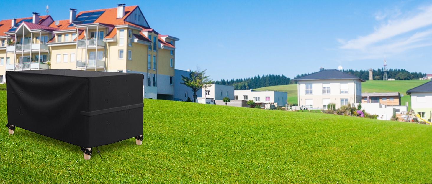 Водонепроникний чохол для садово-патіо меблів 420D Oxford, 180x120x74 см (чорний)