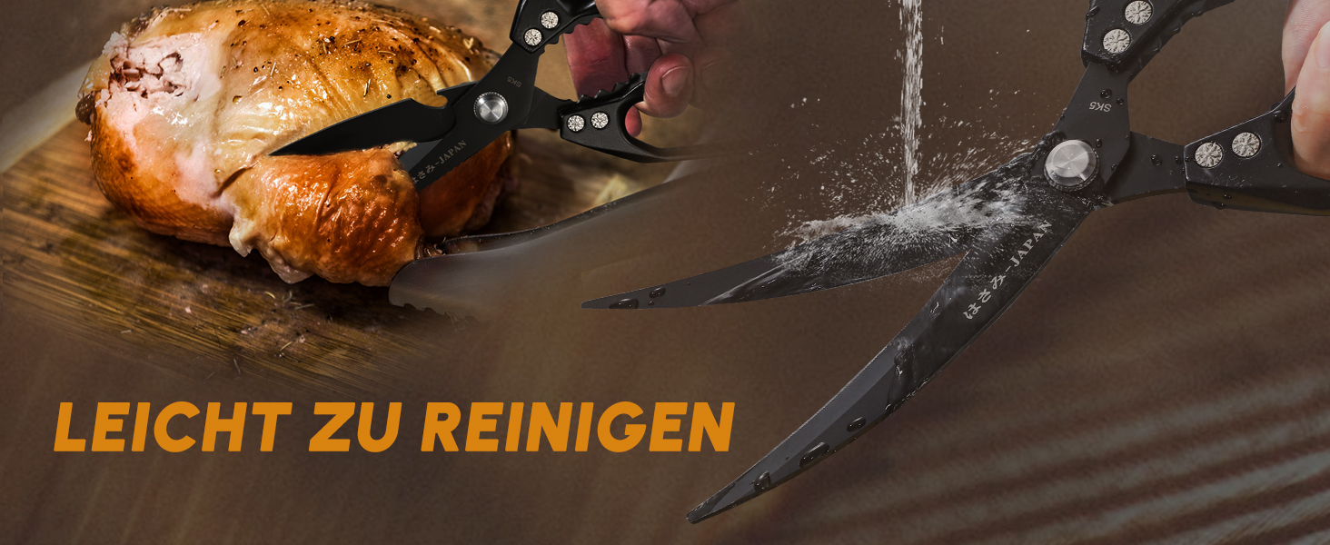 Набір кухонних ножиць Dream Reach Silver: універсальні ножиці з нержавіючої сталі для м'яса, птиці, риби та овочів (Чорний & Чорний)