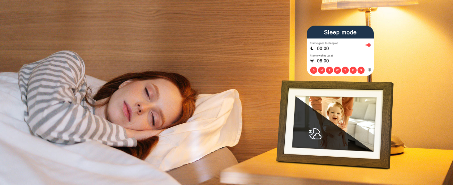 Цифровий фоторамка Frameo 10.1 дюйма з Wi-Fi, горіхове дерево, 32GB, IPS Touchscreen, Wi-Fi, фото/відео через додаток Frameo, подарунок для чоловіків та жінок