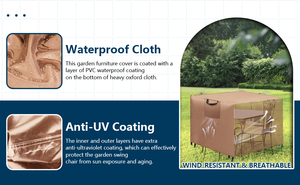 Захисний чохол для садово-патіо меблів, водонепроникний, 420D Oxford, Anti-UV, 90x90x90 см