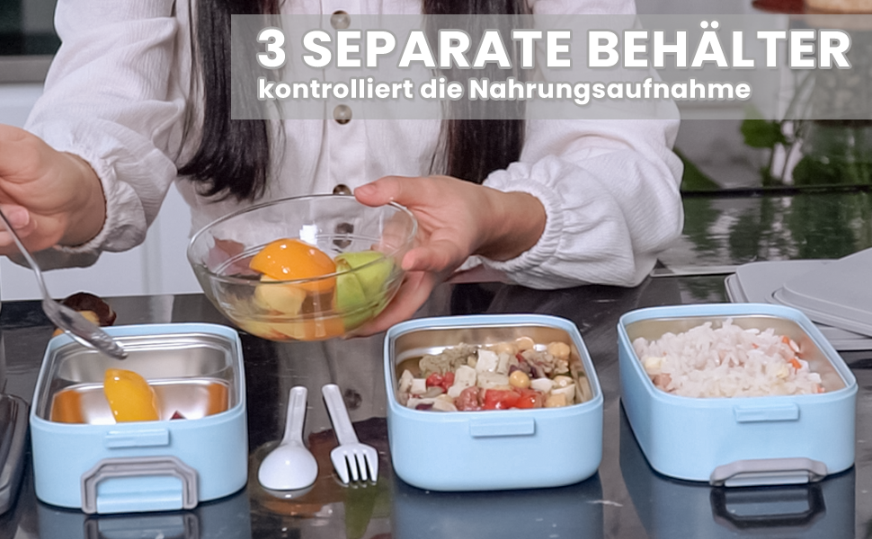 Герметична Bento Box з відділеннями та набором столових приборів, для дорослих, бежева, 1100ML