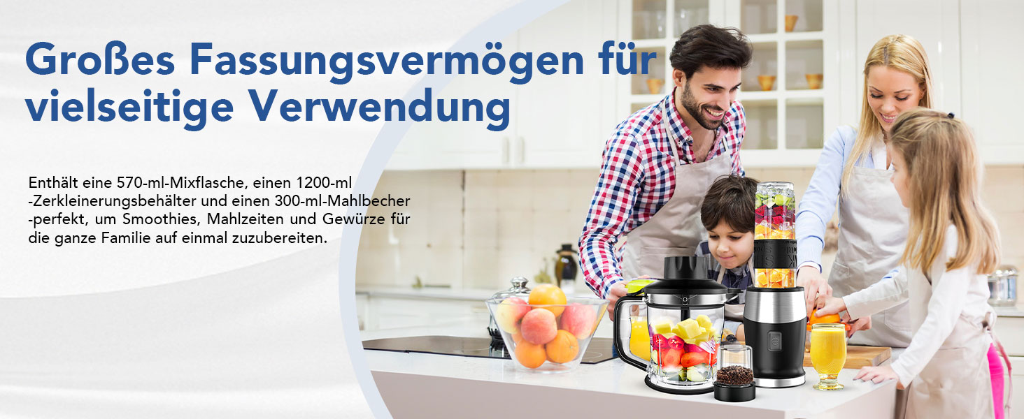 Багатофункціональний блендер-змішувач для смузі 700W з пляшкою Tritan 570мл