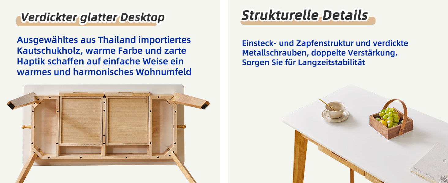 Дерев'яний письмовий стіл з шухлядою та вішалкою, 100 x 50 x 75 см, YD-WD01N. Компактний комп'ютерний стіл з натуральним деревом.