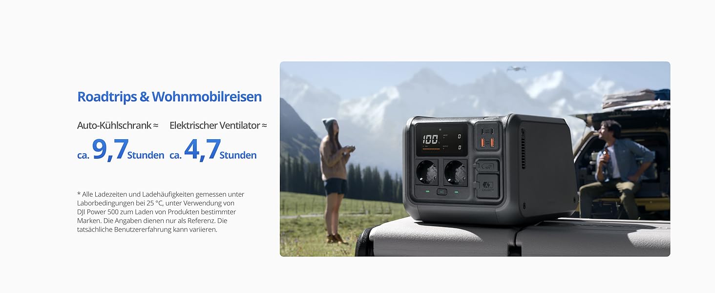 Портативна електростанція DJI Power 500: сонячний генератор 1000W, LiFePO4 512Wh, 4-in-1 зарядка, 23dB, для кемпінгу та резервного живлення