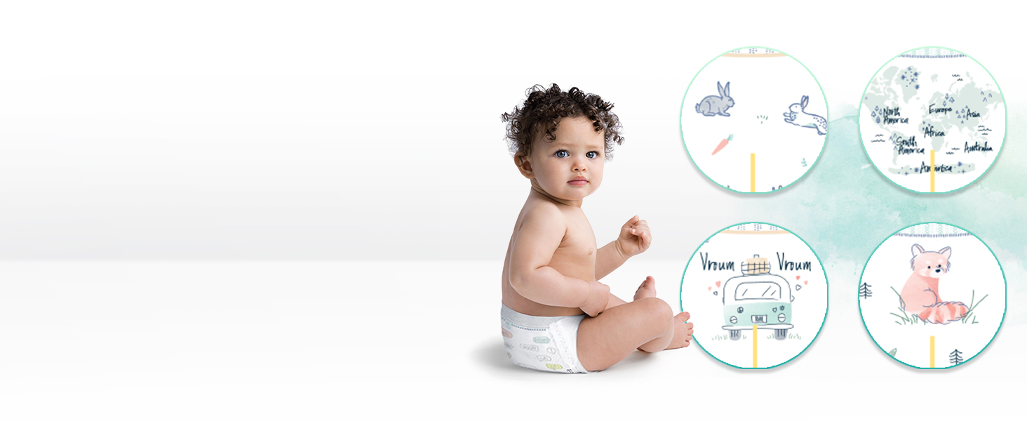 Підгузки Pampers Harmonie розмір 2 (4-8 кг), гіпоалергічні з рослинними компонентами, 240 шт.