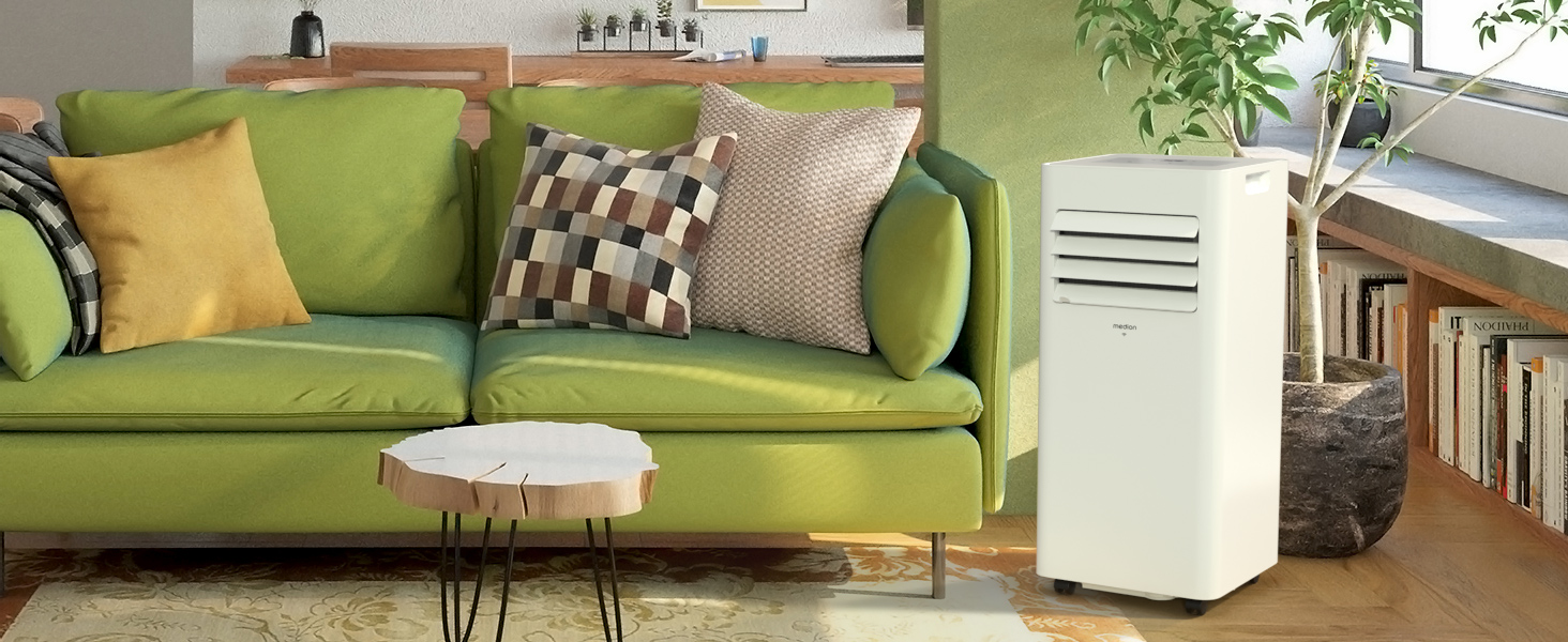 Мобільний кондиціонер MEDION P901 9000 BTU з пультом та Wi-Fi – охолодження, осушення, вентиляція. Комплектація з ущільнювачем для вікна.