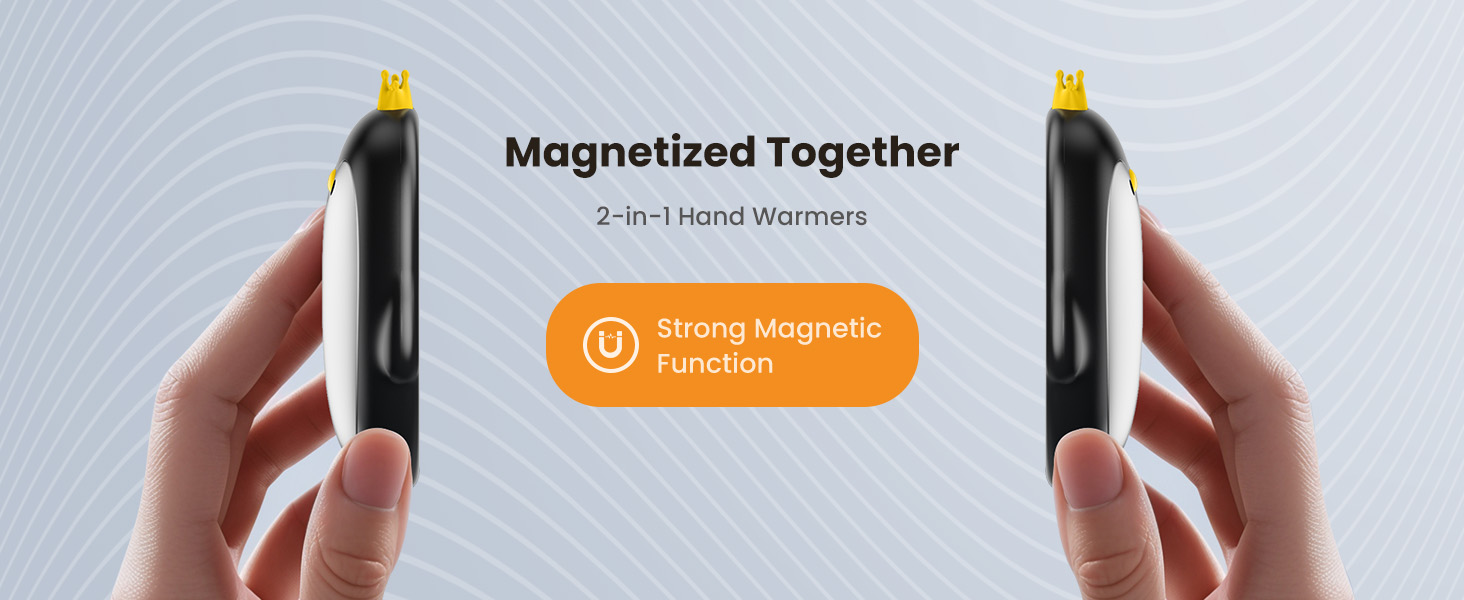 Електричні грілки для рук Gaiatop, 2 шт. з 3 режимами нагріву, магнітні, портативні, багаторазові. Ідеально для кемпінгу, піших прогулянок, полювання. Чудовий подарунок для жінок та чоловіків. Чорний колір.