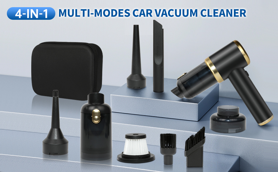 Бездротовий ручний пилосос MKKM для авто та дому, потужність 10000Па, акумулятор 4000mAh, циклонний фільтр для вологого та сухого прибирання, для шерсті тварин