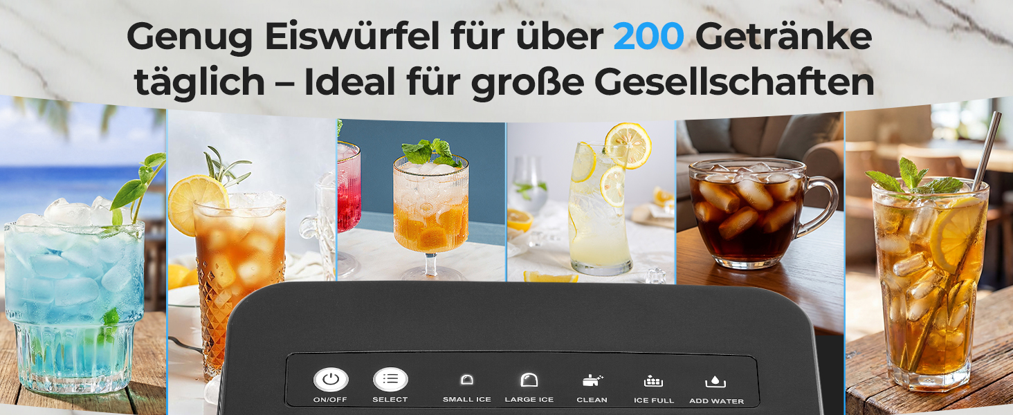 Льодогенератор Fohere портативний з ручкою, 14 кг/24 год, кулі 9 шт за 5 хв, 2 розміри, самоочищення, для дому, кухні, офісу, кемпінгу, вечірок