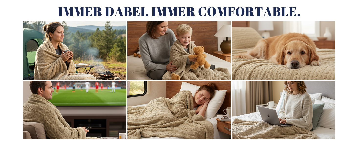 Плед Sherpa Fleecedecke: теплий та м'який плед 152x203 см, сертифікат Oeko-TEX®, з туфтованого жакарду, кремового кольору