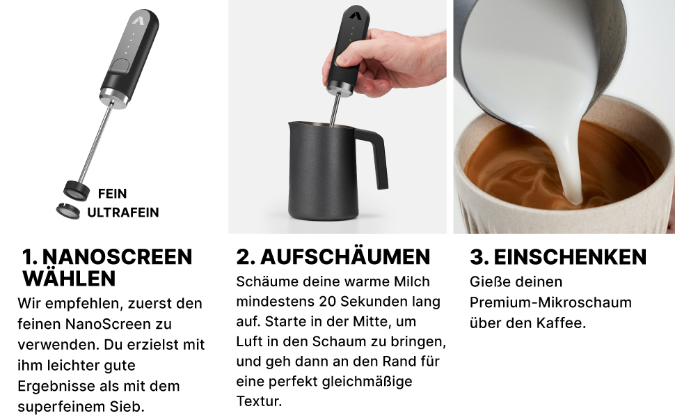Мікропінний молочний піноутворювач Subminimal NanoFoamer Lithium - для капучино, лате, гарячого шоколаду