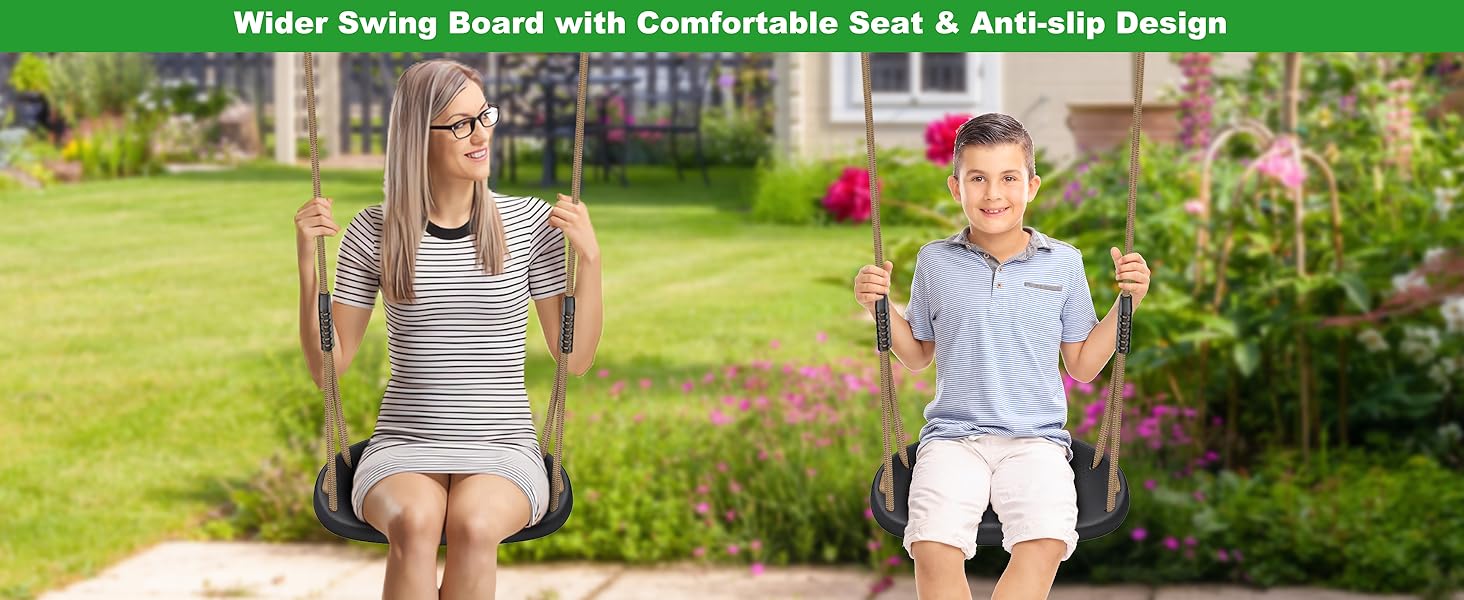 Дитяча гойдалка BeneLabel для дому та вулиці, міцна гума, регульоване положення 130-200 см, мотузка для підлітків/дорослих, зелений колір, 113 кг, комплект 2 шт.