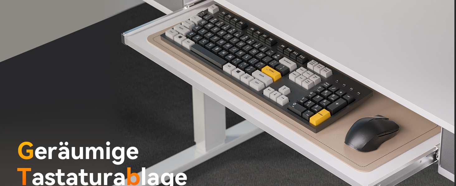 Регульований за висотою стіл WALKINGDESK з електроприводом, 160x60 см. Стіл для дому та офісу з висувними ящиками та підставкою для клавіатури, білий
