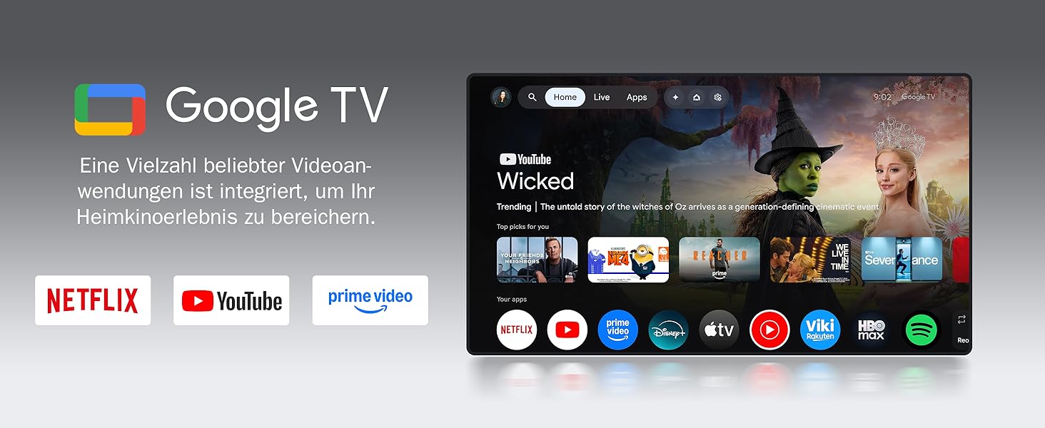 Smart Beamer VOPLLS 1080P Full HD WiFi 800ANSI: Міні-проектор з автофокусом та корекцією трапеції для дому/вулиці, підключення до телефону, сіро-білий