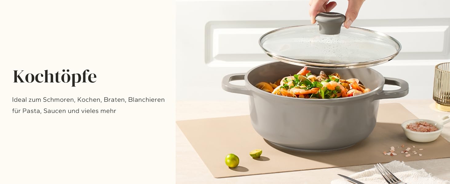 Набір каструль Redchef Keramik Induktion, 11 предметів, з кришкою, нержавіюча сталь, сірий