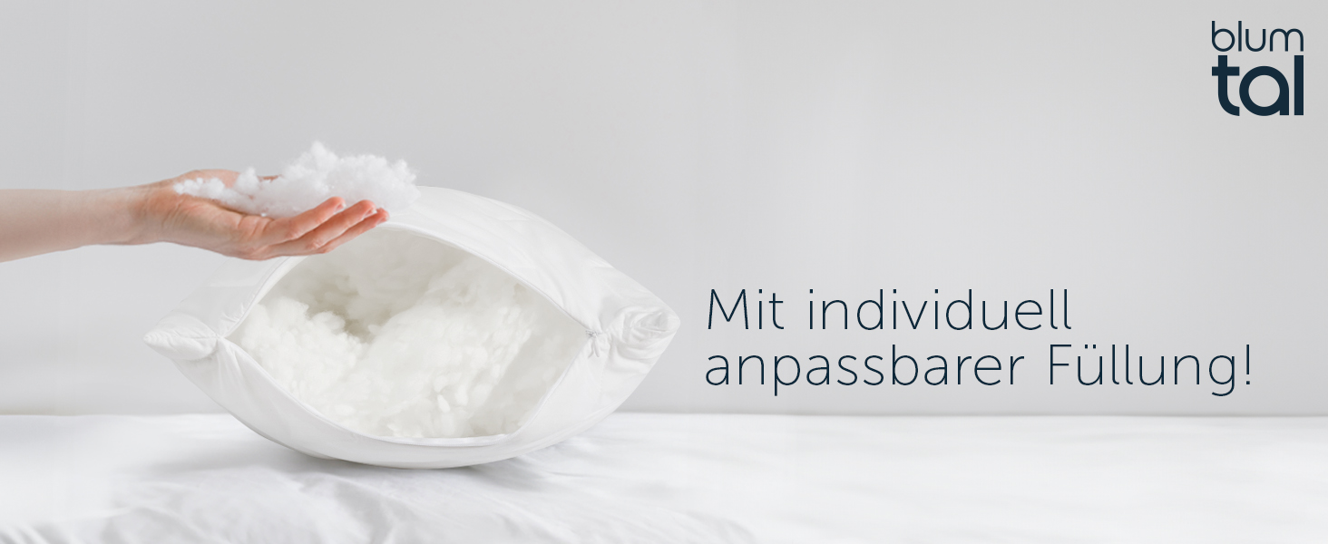 Подушка для сну на боці Blumtal з чохлом, 40 x 145 см, сертифікат Oeko-TEX, регульована наповнювачем, ортопедична подушка для дорослих