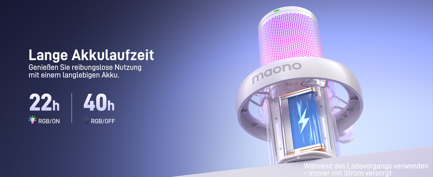 MAONO DM40 Бездротовий мікрофон для ПК з RGB-підсвіткою та ШІ-зміною голосу, шумозаглушення, для геймінгу, подкастингу та стрімінгу