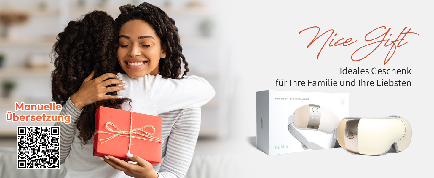 Масажер для очей HubiCare з підігрівом та вібрацією для зняття напруги, мігрені та зменшення втоми очей (Бежевий)