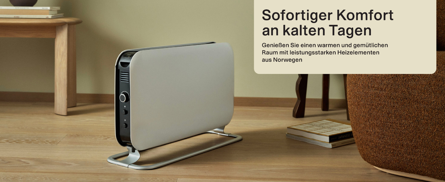 Електричний конвекторний обігрівач Mill 2200W для приміщень 26-30 м² з таймером, білий