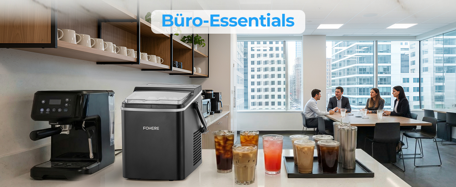 Льодогенератор Fohere портативний з ручкою, 14 кг/24 год, кулі 9 шт за 5 хв, 2 розміри, самоочищення, для дому, кухні, офісу, кемпінгу, вечірок