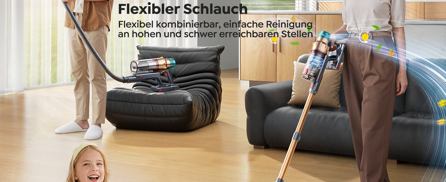 Акумуляторний пилосос SMOTURE 600W 50000Pa, бездротовий з міні-електрощіткою, для шерсті тварин, килимів, підлоги та авто - 65 хв роботи, сенсорний екран, функція ароматизації