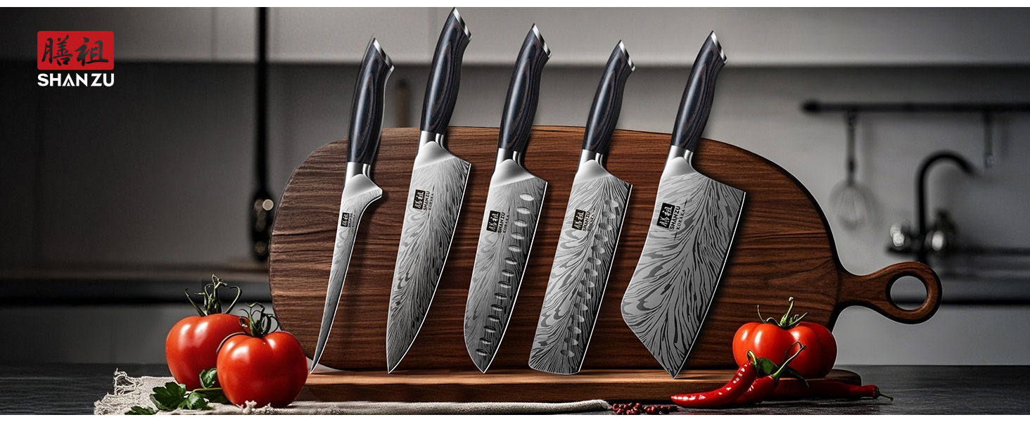 Японський кухонний ніж SHAN ZU з порошкової сталі, професійний шеф-ніж, 18 см
