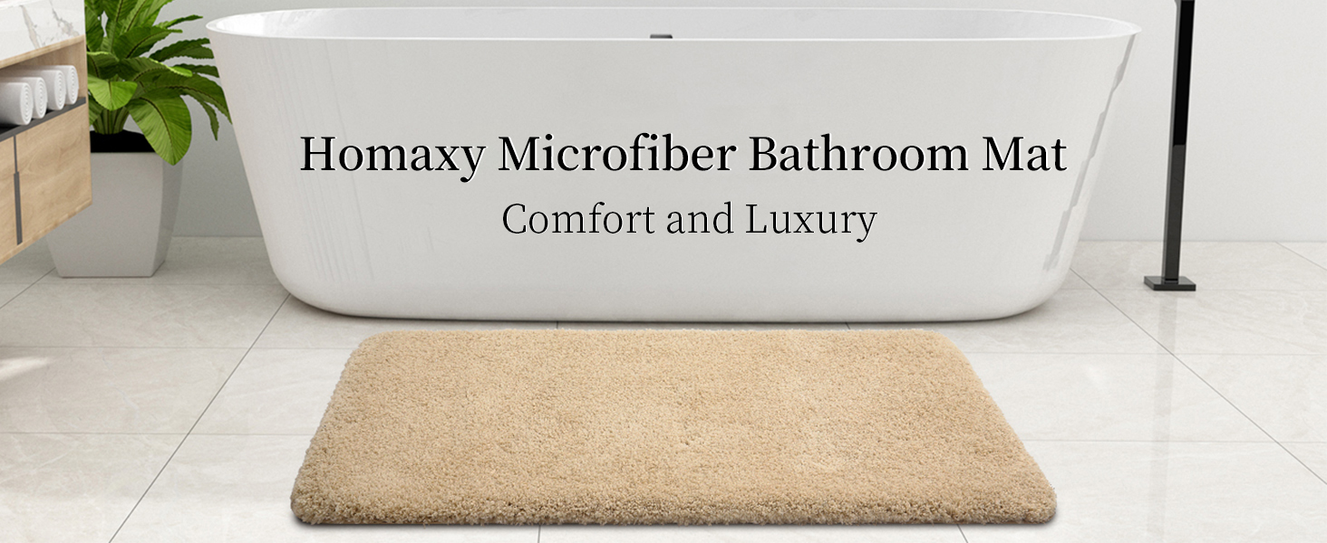 Набір килимків для ванної кімнати Homaxy, 2 шт. – неслизькі, м'які, з високим ворсом, з мікрофібри