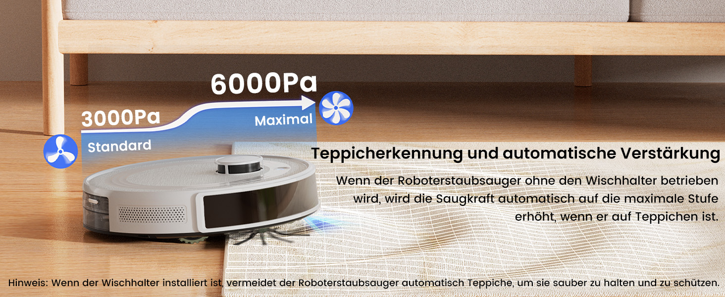 Робот-пилосос LEFANT M2 Pro Mondgrau з функцією миття, 5000Pa, LiDAR, 150 хв, розпізнавання килима, керування через додаток/голос, для видалення шерсті тварин, чорний