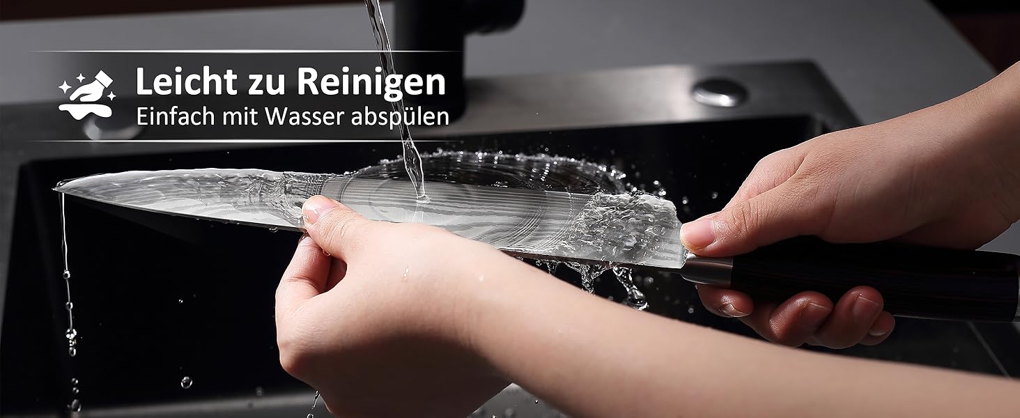 PAUDIN Ніж Сантоку з Дамаску, 13 см - професійний кухонний ніж, висока якість, гостра сталь, ергономічна ручка G10