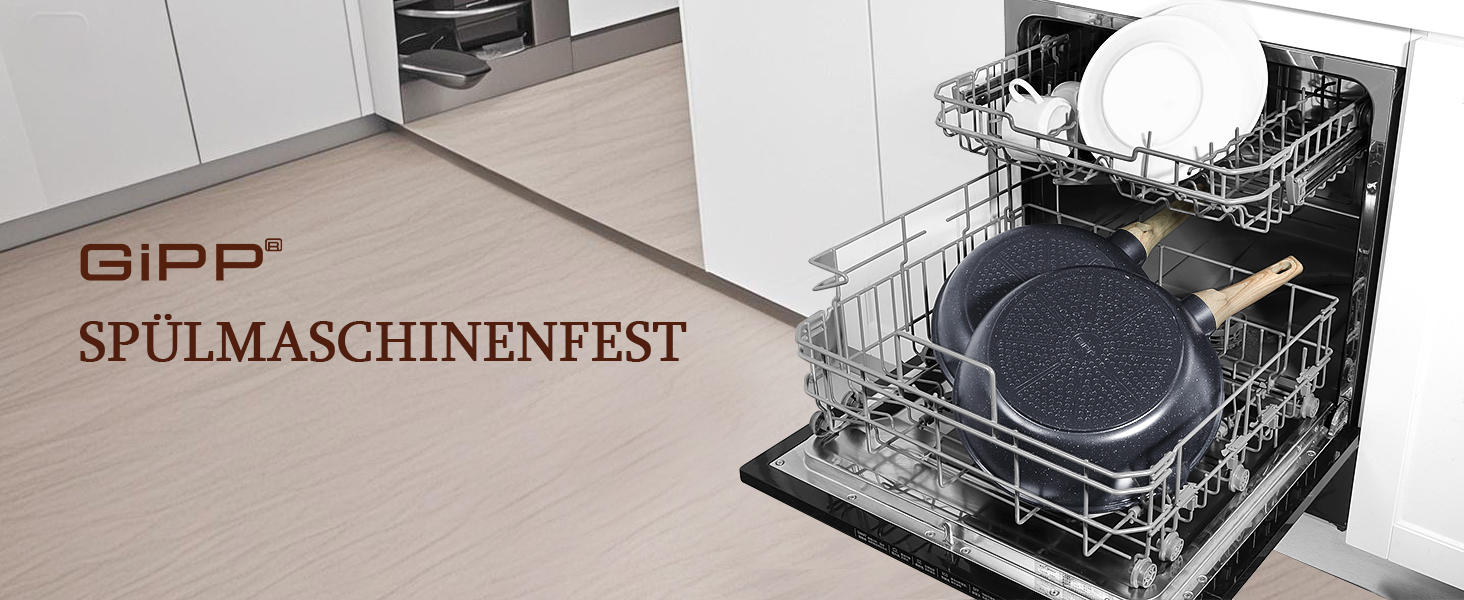 Сковорода з високим бортиком GiPP, 30 см, з кришкою, керамічне антипригарне покриття, 4.3 л, для всіх типів плит, білий (сірий), без PFOA/PFOS