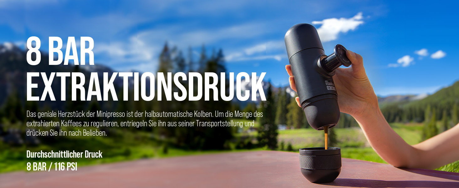 WACACO Minipresso NS2 - портативна кавомашина для капсул Nespresso та NS, чорна