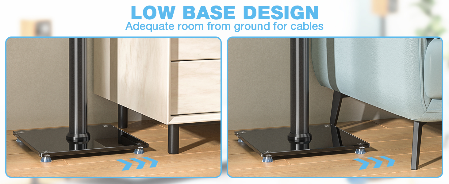 Підставка для колонок 5Rcom з кабелепроводом, регульована по висоті, пара. Підходить для саундбарів, студійних моніторів та колонок. Максимальне навантаження: 5 кг