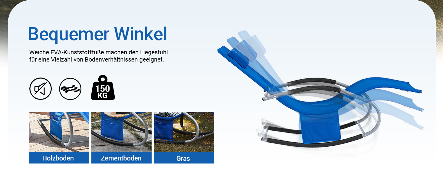 Шезлонг SoBuy для 2 осіб, садова розкладна лежанка, крісло-гойдалка, вологостійка, з подушкою, для тераси, балкону, кемпінгу, до 150 кг, Gartenmöbel OGS28-SCHx2 (Kleinblau)