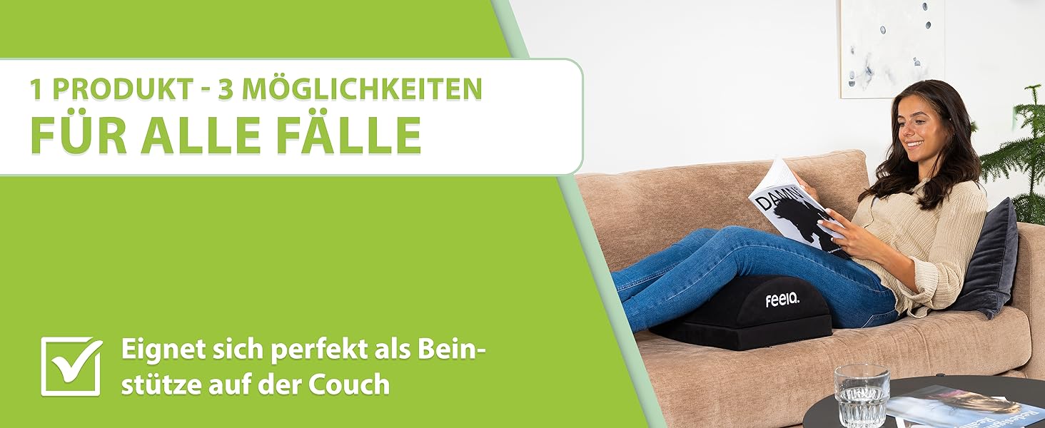 Підставка для ніг під стіл Feela® – ергономічна підставка для ніг, footrest для комфорту. Без термосумки