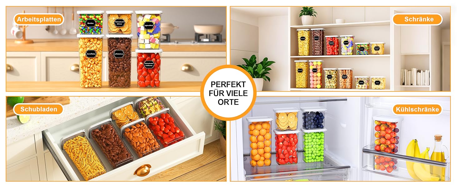 Герметичні контейнери для зберігання продуктів з кришкою, набір 6 шт (до 1,8л)