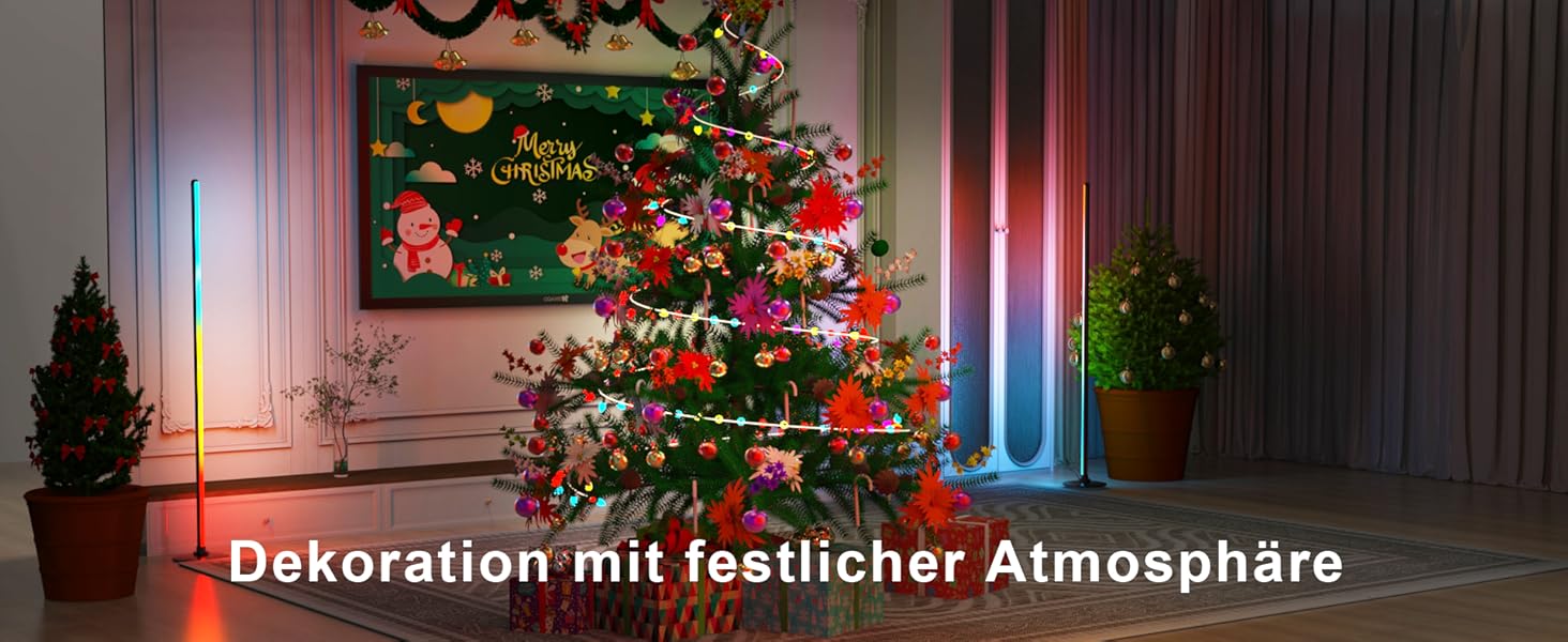 Світлодіодна підлогова лампа RGBICW з пультом та додатком, димування, Alexa/Google, синхронізація з музикою, 16 млн кольорів, 68 режимів, стильна лампа для спальні 51 дюйм