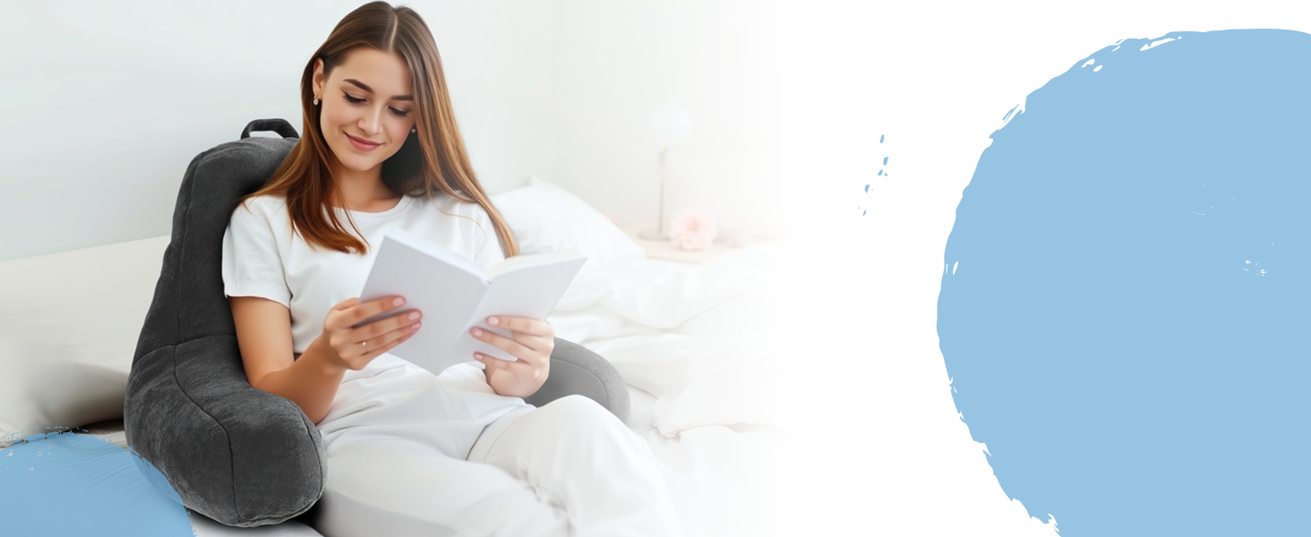 Підвалин для спини ELONEO з підлокітниками – м'яке крісло для читання в ліжко та диван, 76 × 46 × 40 см