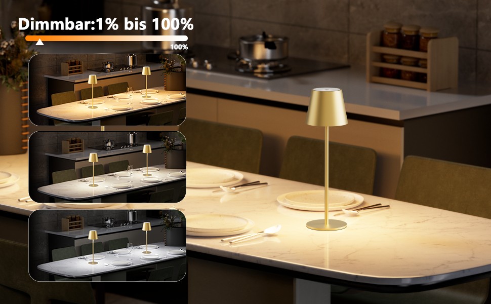 LED настільна лампа K-Bright 2 шт. з регулюванням яскравості, акумуляторна, бездротова, 3000K/4000K/6000K, USB-C, IP54, білий колір