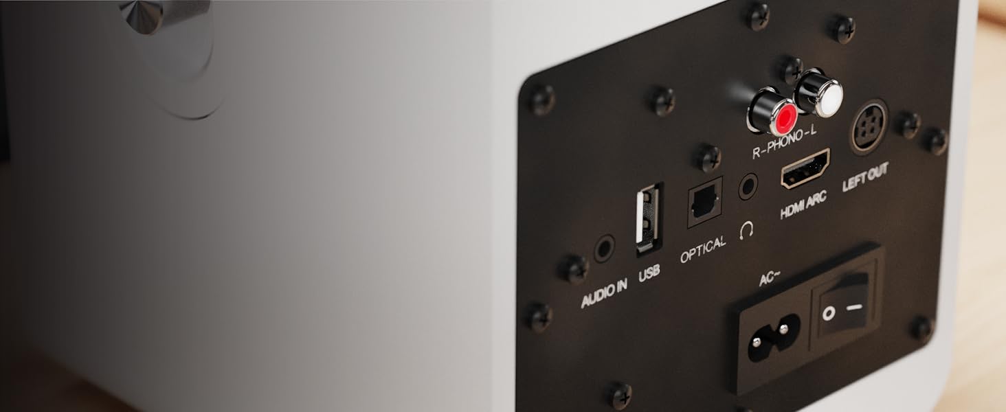 Bluetooth колонка Majority D70X 70W з HDMI ARC, пультам ДК та двома драйверами (біла) - активні монітори для ПК, DJ, студії