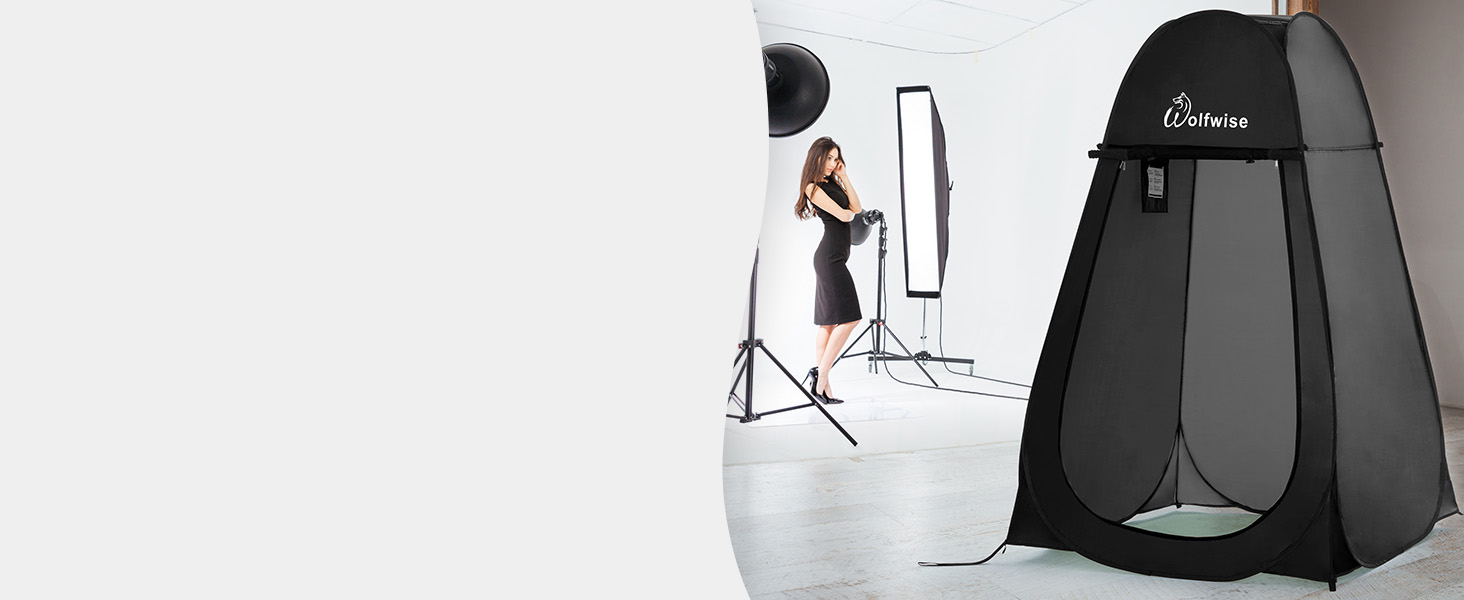 Намет для душу WolfWise Pop-Up – для кемпінгу, пляжу, відпочинку на природі, 190 см, чорний/зелений/синій