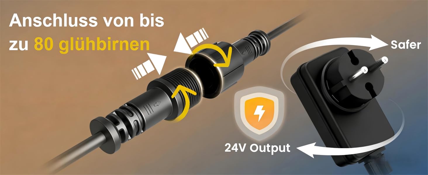 Гірлянда світлодіодна вулична Yuusei 60м з димером, IP45, 82 LED G40 для саду, тераси, вечірки