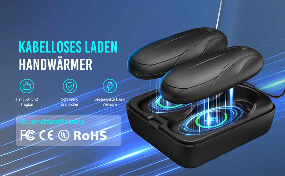 Електричний грієчка для рук 2-в-1 з магнітною основою та зарядним пристроєм, 14000mAh, 3 режими нагріву, для жінок, чоловіків, сімей, гольфу, полюванню та кемпінгу, чорний N7