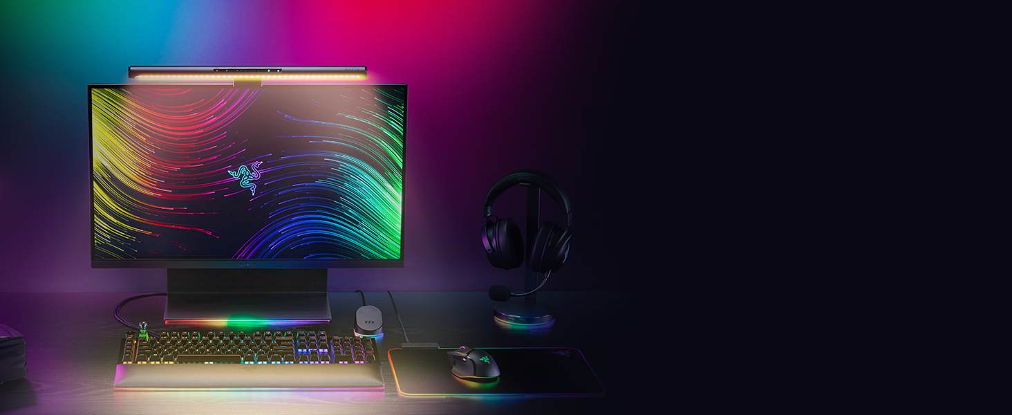 Razer Aether: Світлодіодна стрічка для монітора з RGB підсвічуванням - Чорний