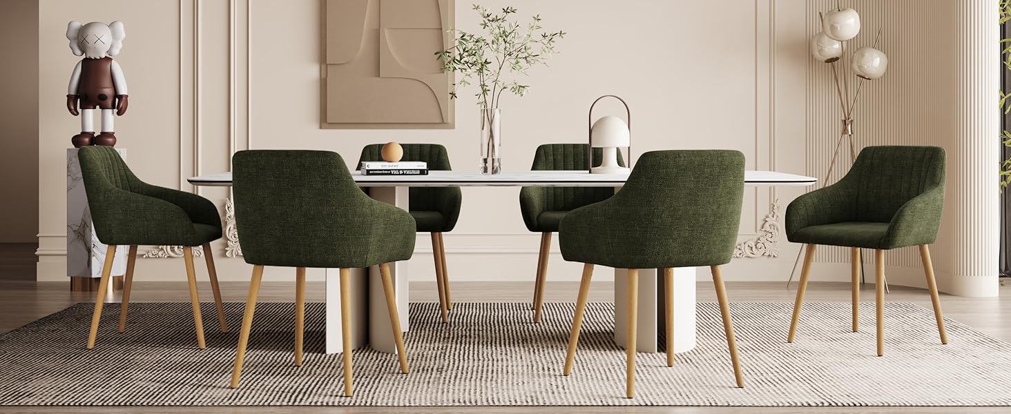 Комплект з 4-х обідніх стільців з підлокітниками, бежевий, з дерев'яними ніжками, з м'яким сидінням, для кухні та вітальні