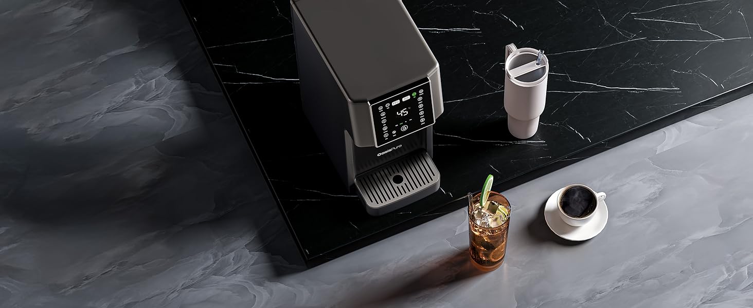 Система зворотного осмосу Slim Osmoseanlage для питної води, настільна | З фільтром від вапняного нальоту, UV-стерилізацією та 4 температурними режимами